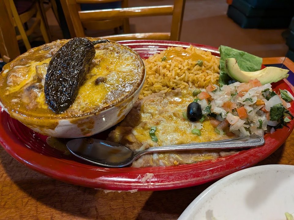 Menu page with Mexican combination plates.